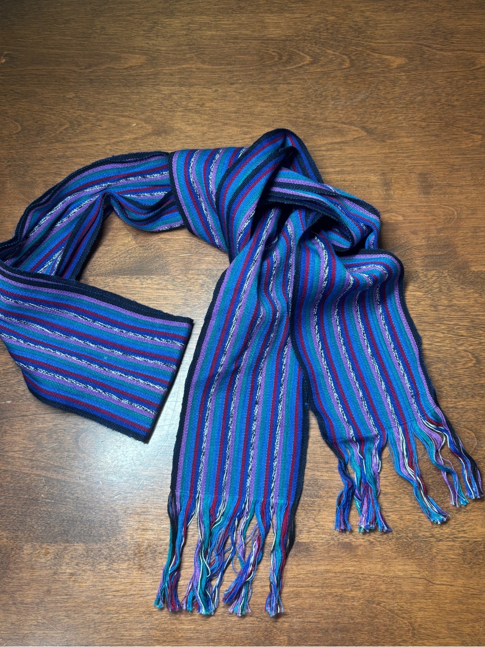 Striped Blue & Purple Woven Men's Scarf